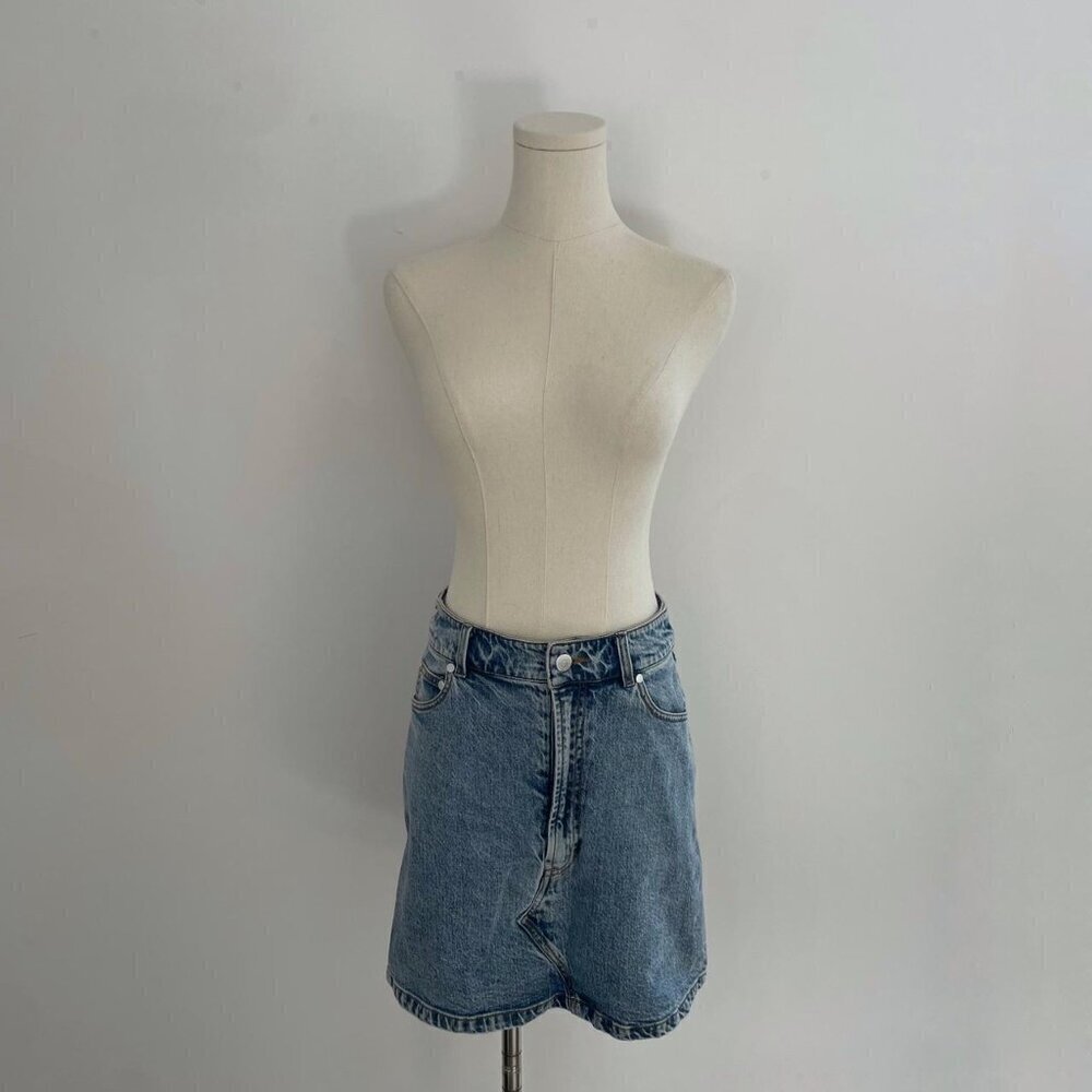 Pilcro By Anthropologie Denim Mini Skirt Womens Size 4 Blue - Picture 4 of 7